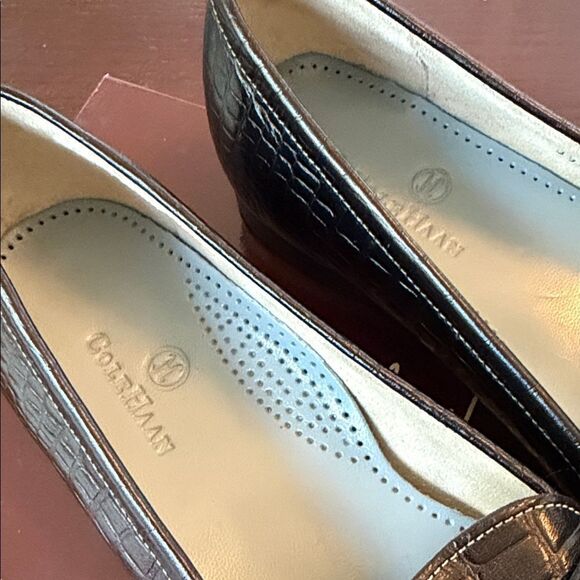 New Cole Haan Black Crocodile Embossed Loafers 8.5 main image 4